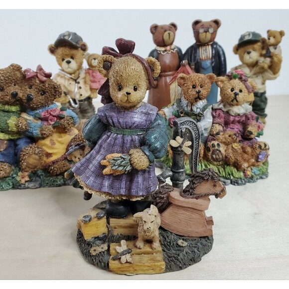 Teddies Teddy Bear Figurine Collection Lot of 11 Assorted Bears Situations - Picture 4 of 12